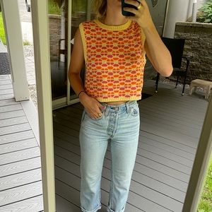 Zara NWT retro geometric top